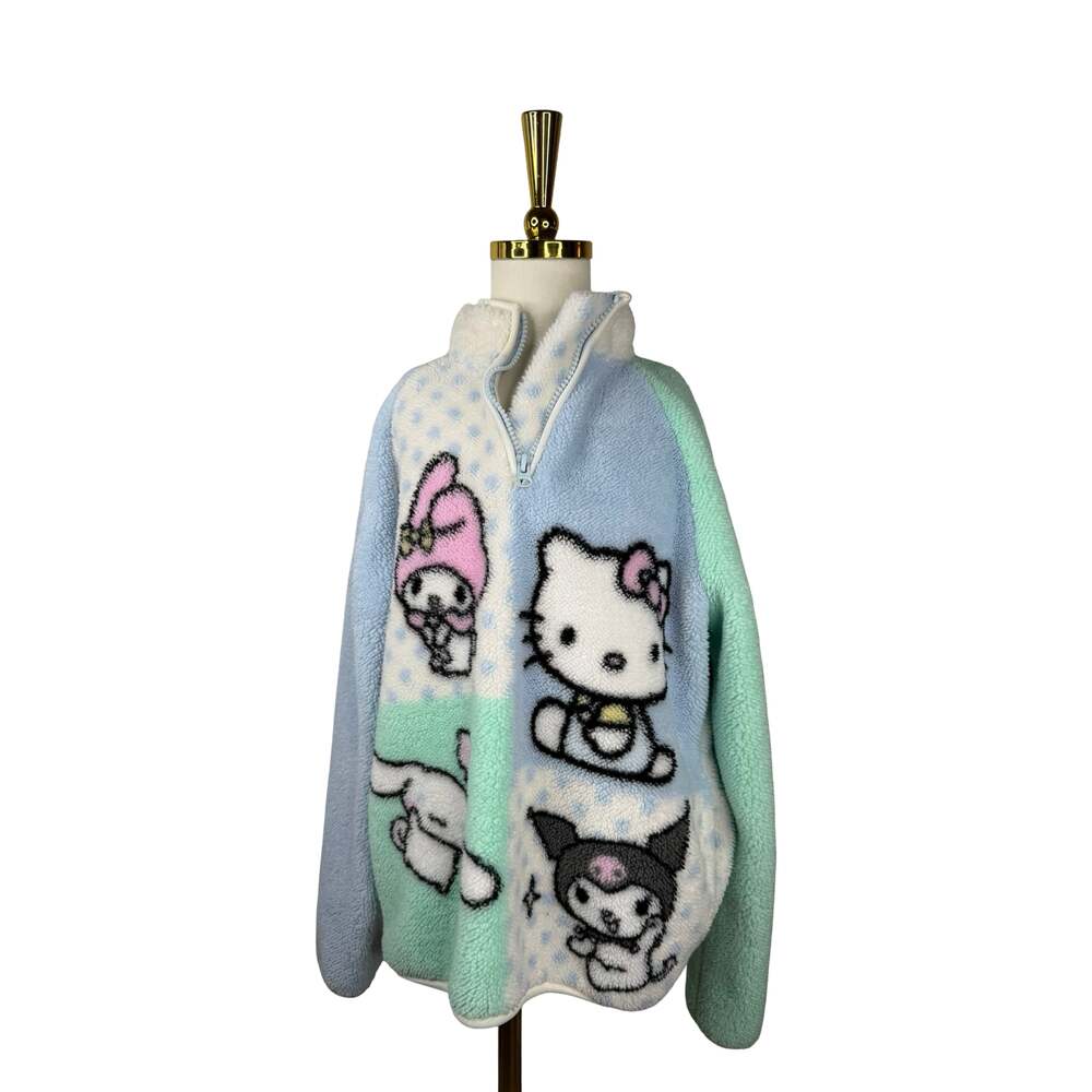 Sanrio Hello Kitty & Friends Sherpa Quarter-Zip Pullover Girls Large 10/12